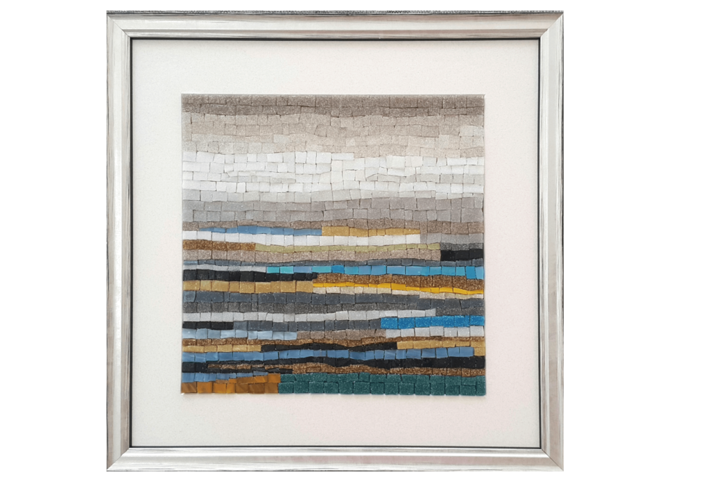 absztrakt mozaik falikép